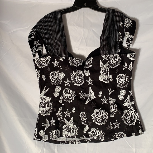 Living Dead Souls Black Tank Roses Dice Stars Bird - Picture 7 of 7